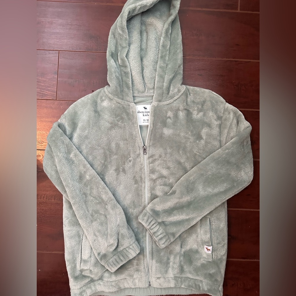 Abercrombie Kids Green Cozy Zip-Up Jacket